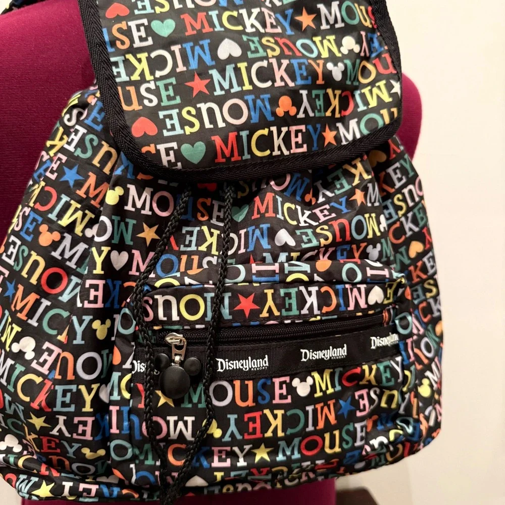 Disneyland Backpack Mickey Mouse All Over Print Multi-Color